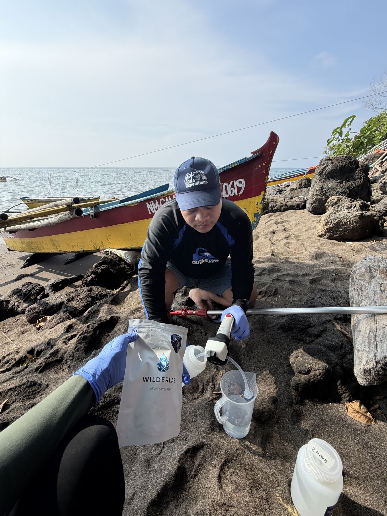 On-site filtering using the pump at Sunken Cemetery. Camiguin Island, Philippines, September 2026.