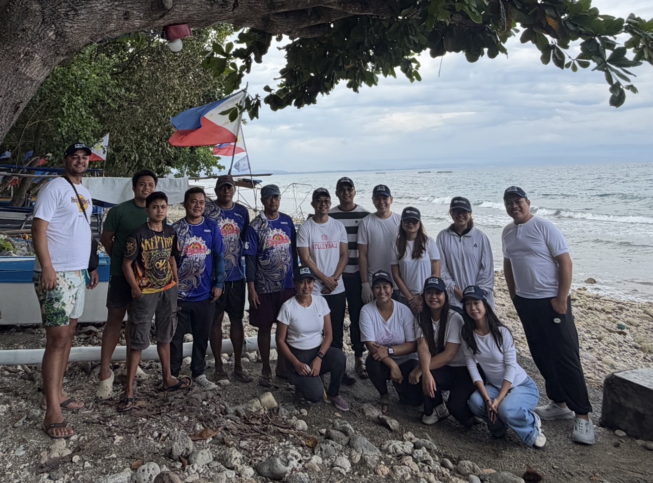 The Iligan Bay sampling team with Bantay Dagat volunteers at the Dalipuga Marine Protected Area, Philippines, August 2026.